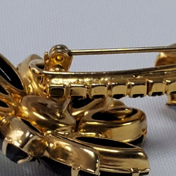 Juliana D&E Brooch Jet Black AB Flower Vintage Delizza Elster Designer Jewelry - Picture 14 of 16